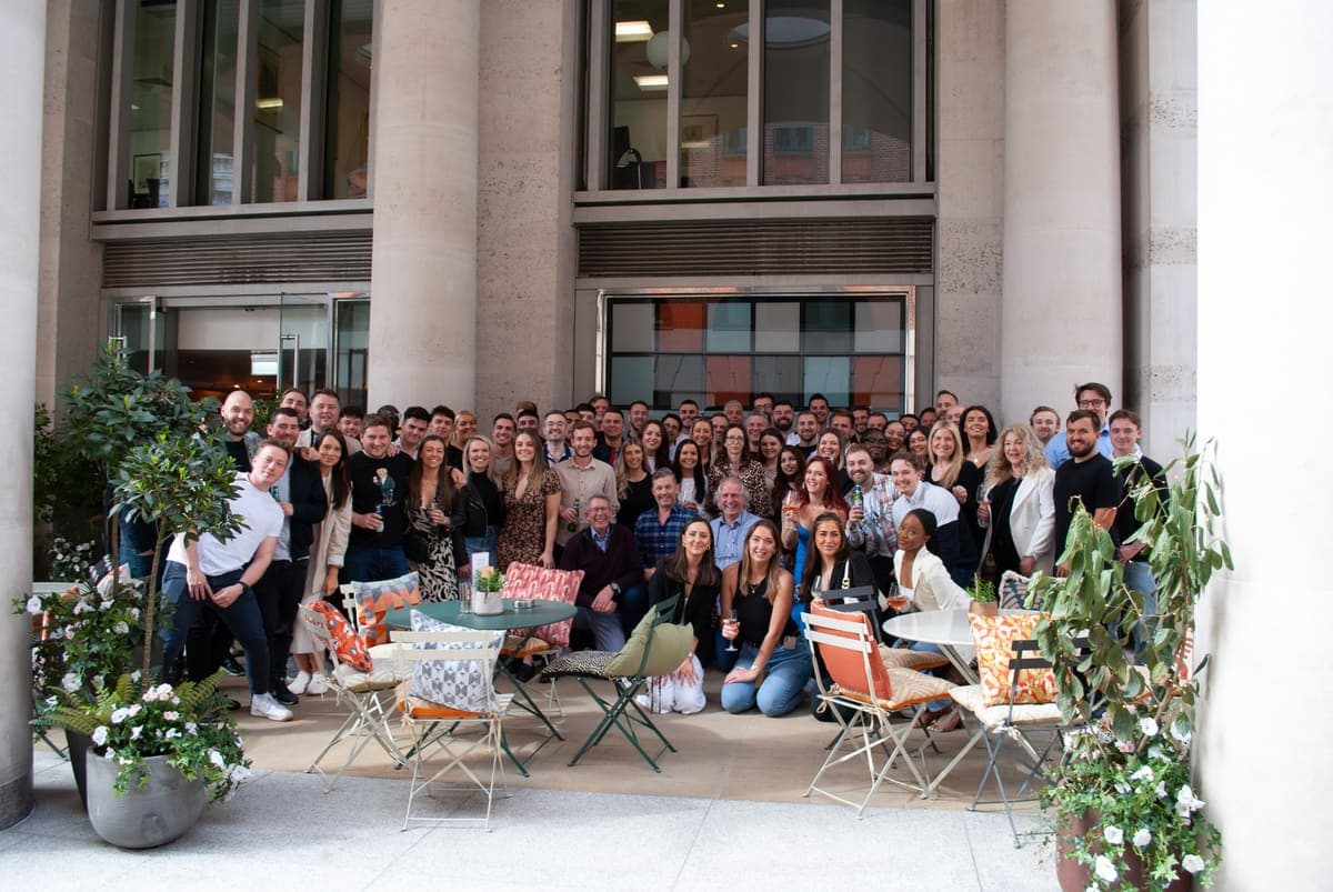 The Client Server team gathered outside the office
